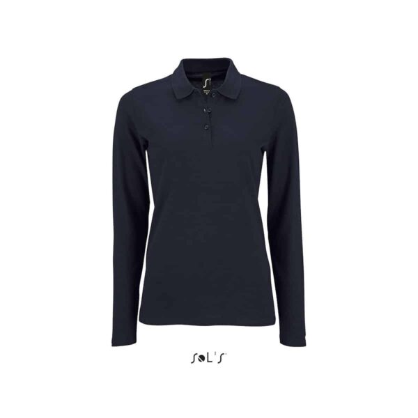 polo lunga femminile blu oltremare in cotone 180gr