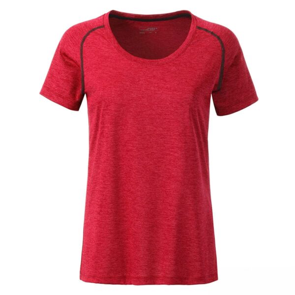 maglia rosso melange per fitness femminile