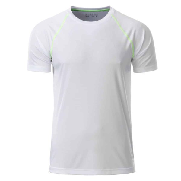 maglia traspirante uomo bianco e verde lime