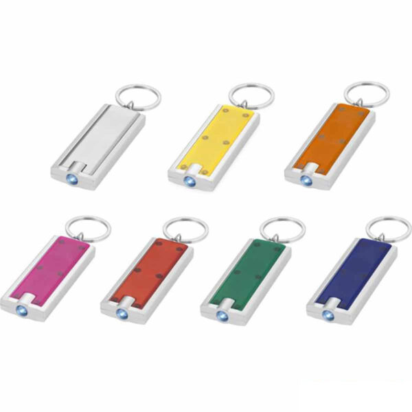portachiavi colorati con torcia led