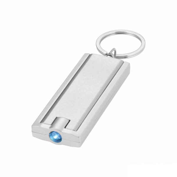 portachiavi con torcia led colore argento