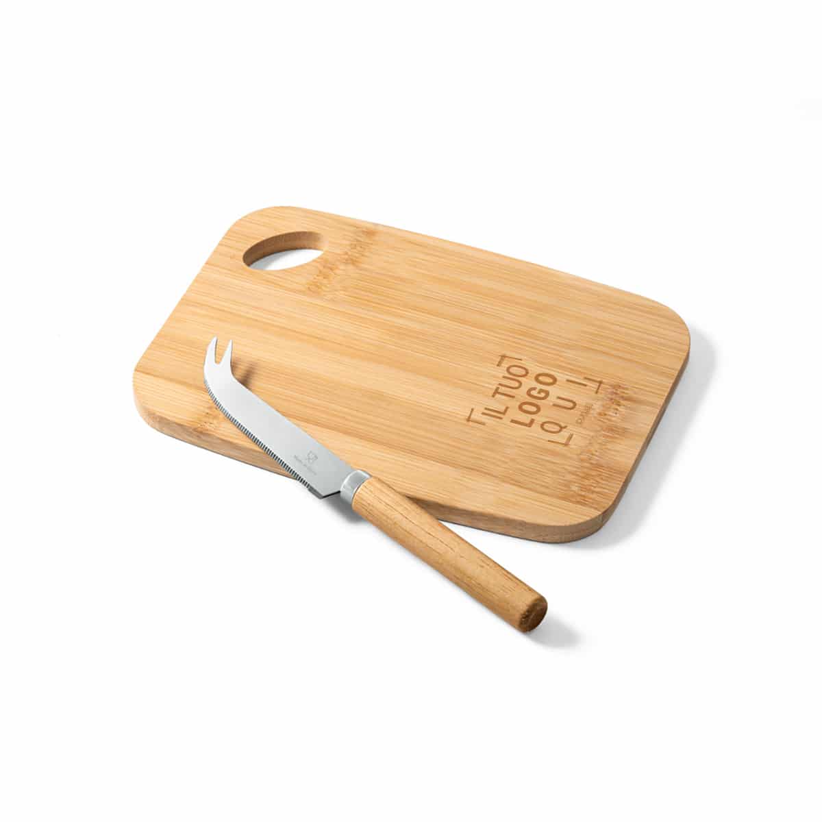tagliere con conltello in legno personalizzabile con incisione laser