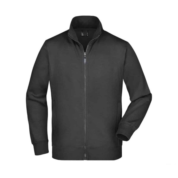 Felpa maschile nera con zip lavabile 60°C