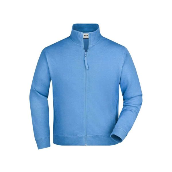 felpa blu cotone french terry con full zip