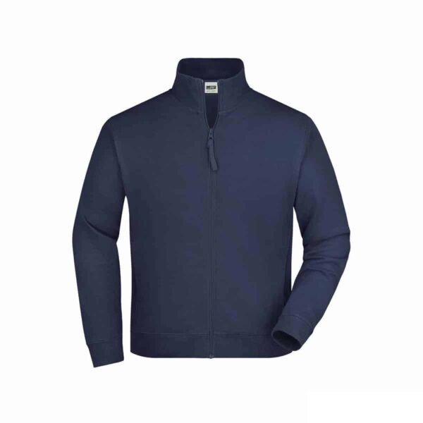 felpa navy full zip in cotone french terry