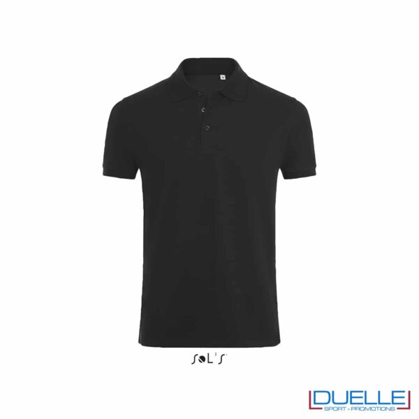 polo nera da uomo 220g/m2