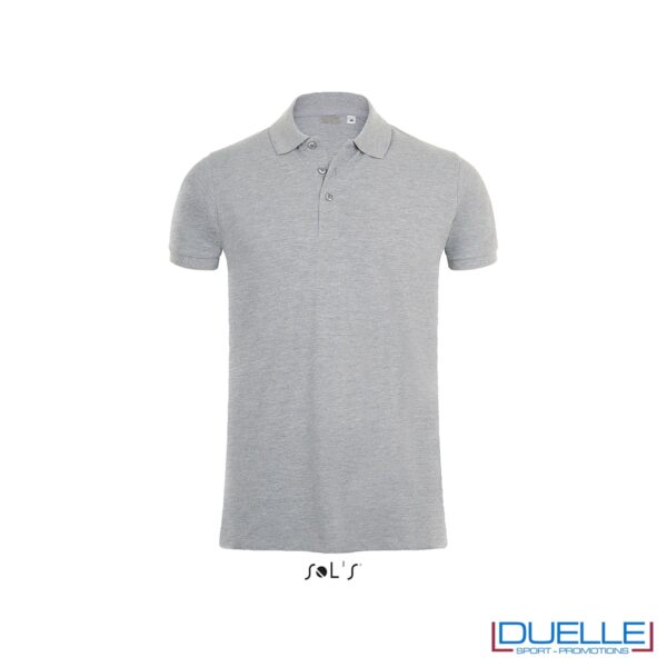 polo grigia piqué maschile 220g/m2
