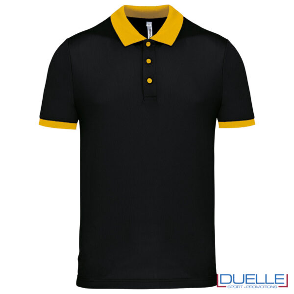 polo nera e gialla da uomo cool plus