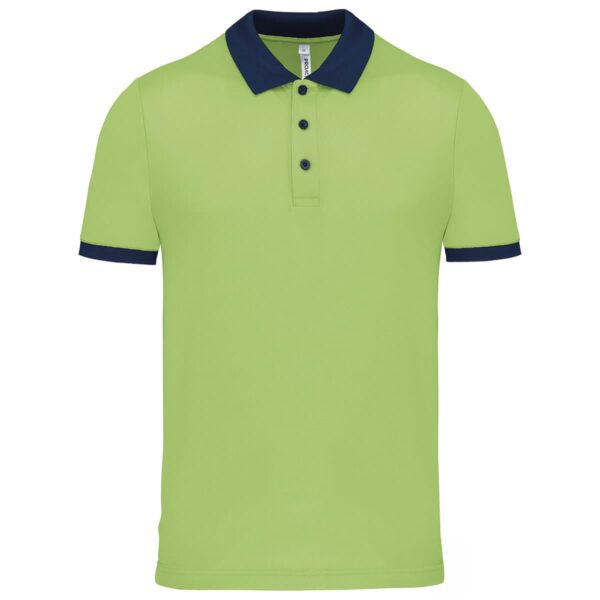 polo uomo verde dettaglio blu ultraleggera
