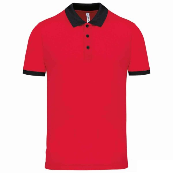 polo uomo rossa dettaglio nero cool plus