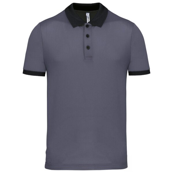 polo uomo grigia da personalizzare dettaglio nero