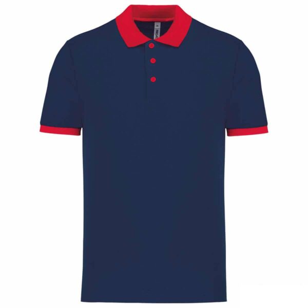 Polo navy da uomo dettaglio rosso cool plus