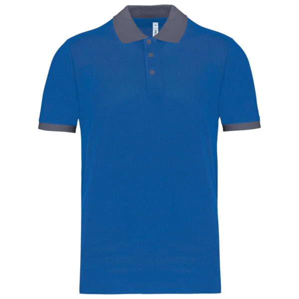 polo blu royal colletto grigio da uomo ultraleggera