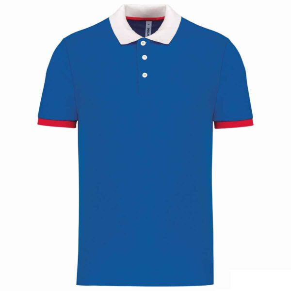polo da uomo blu royal dettagli bianchi e rossi