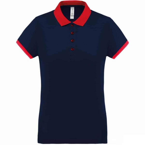 polo navy dettaglio rosso cool plus donna