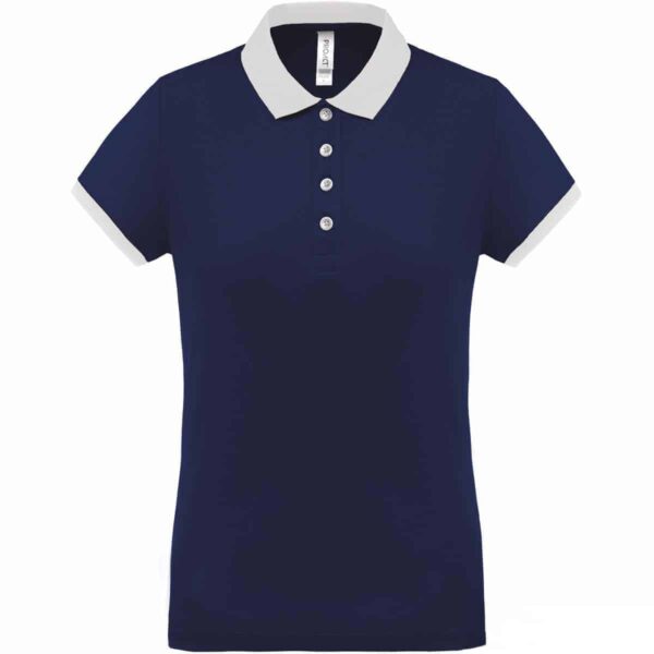 polo navy dettaglio bianco da donna cool plus
