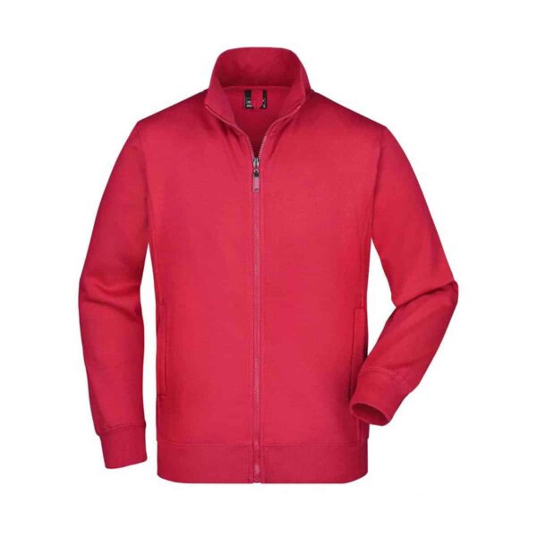 Felpa rossa uomo con zip lavabile 60°C