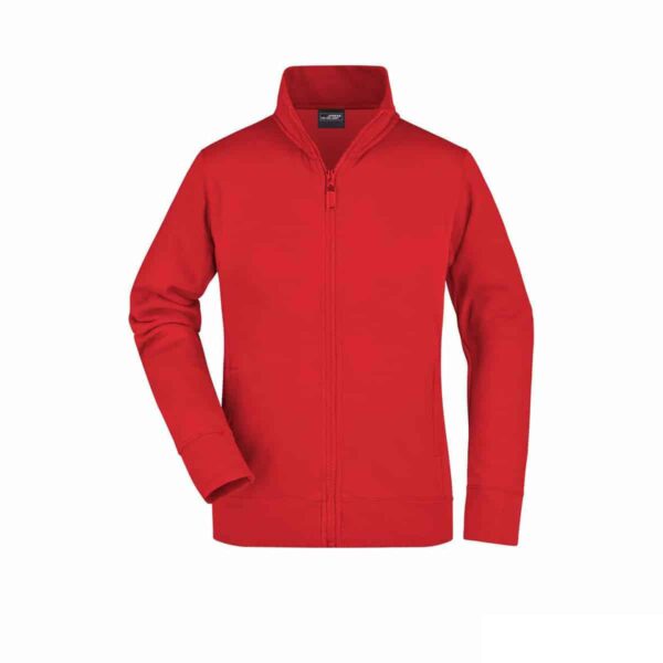 felpa rossa da donna con full zip resistente