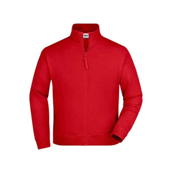 felpa rossa cotone french terry con zip