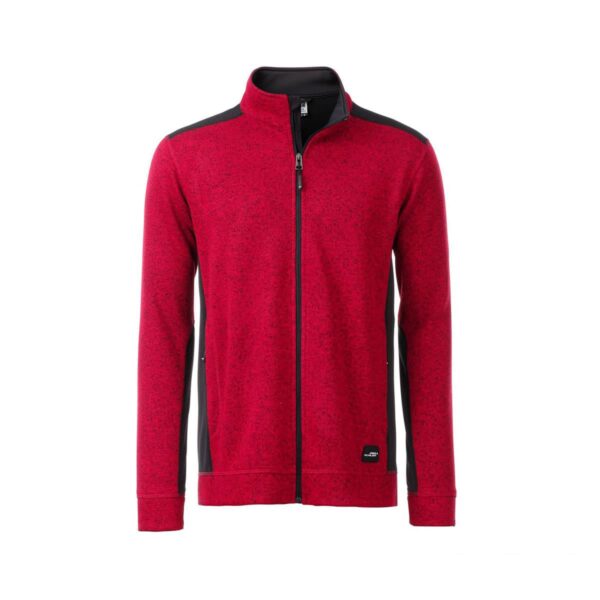 felpa rossa con pile e full zip da personalizzare