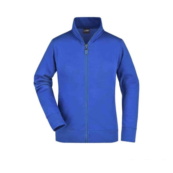 felpa da donna blu royal con full zip per lavaggio intensivo