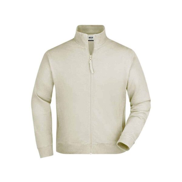 felpa full zip avorio cotone french terry