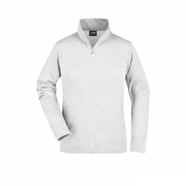 felpa femminile bianca resistente lavaggio intensivo con zip