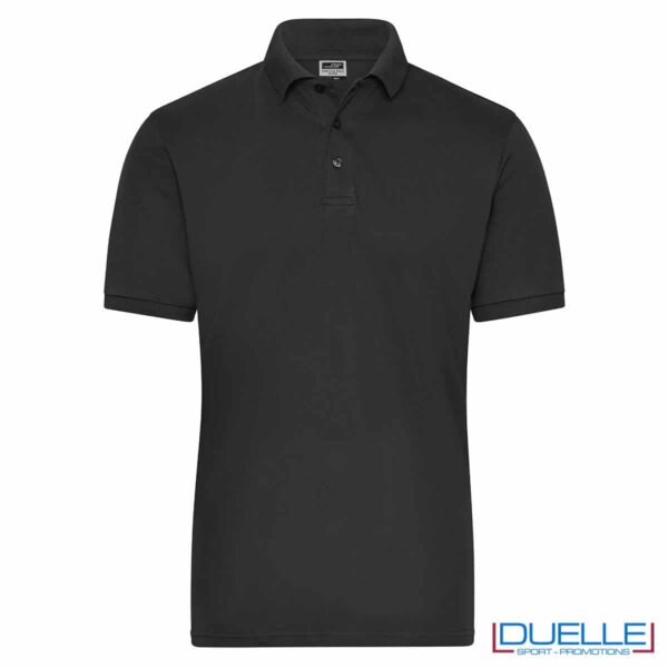 polo uomo da lavoro nera in cotone