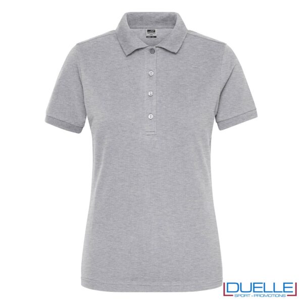 polo donna da lavoro colore grigio in cotone