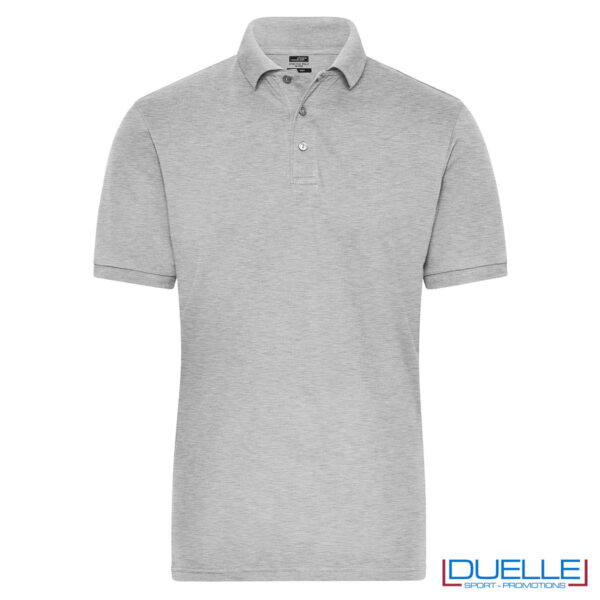 polo professionale in cotone grigio chiaro