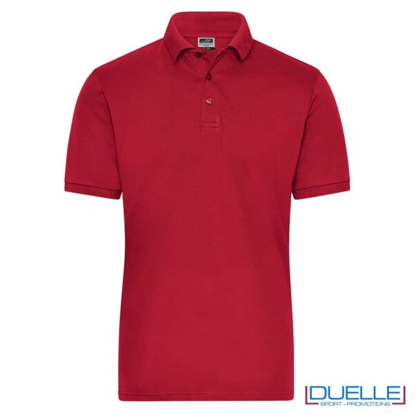 polo in cotone rosso da lavoro