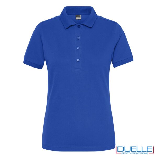 polo da lavoro blu royal in cotone personalizzata
