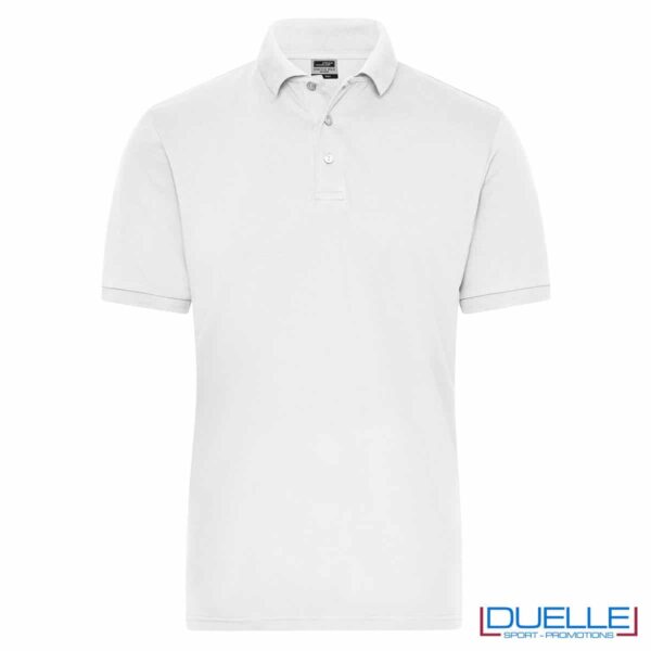 polo professionale in cotone bianco da uomo