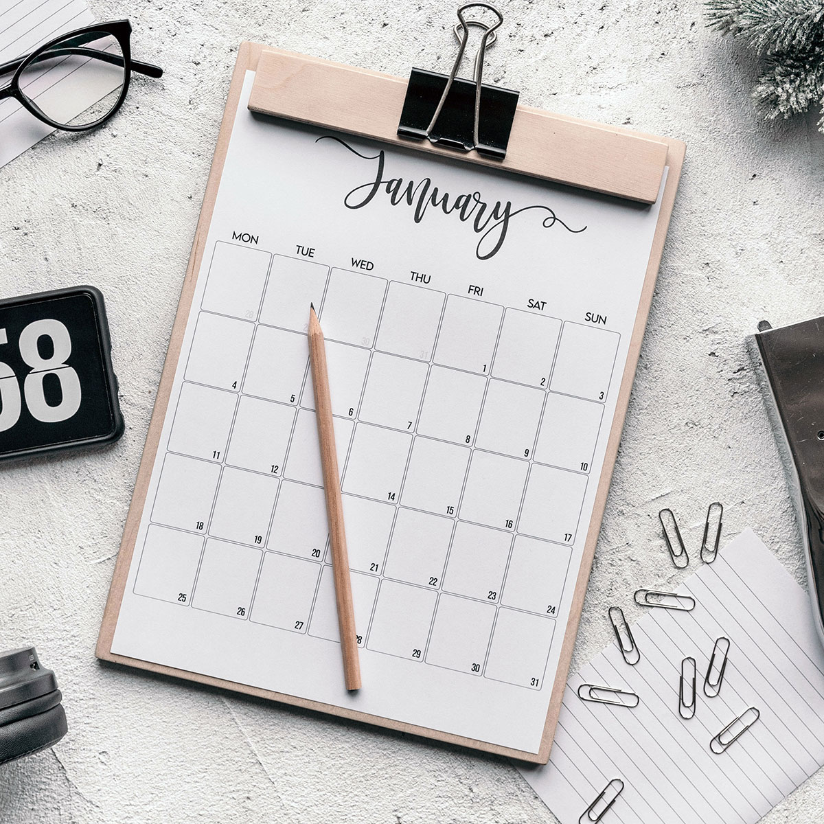 buona organizzazione con agende e calendari