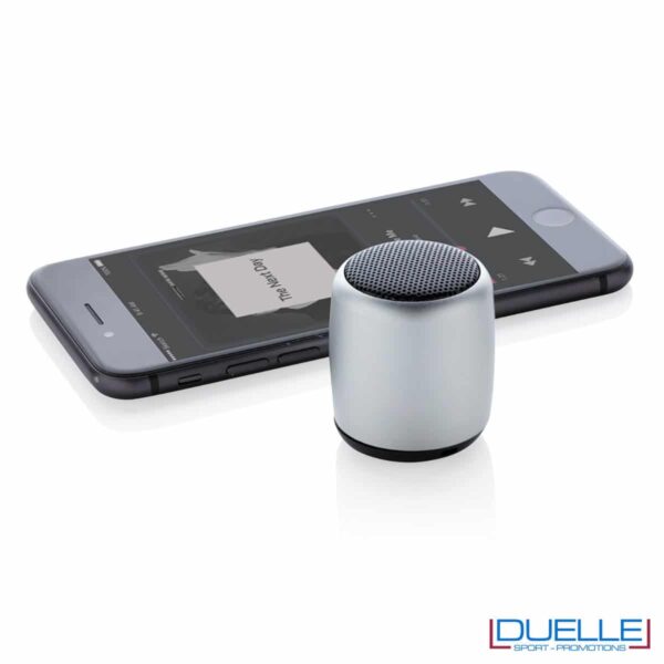 mini speaker grigio in alluminio