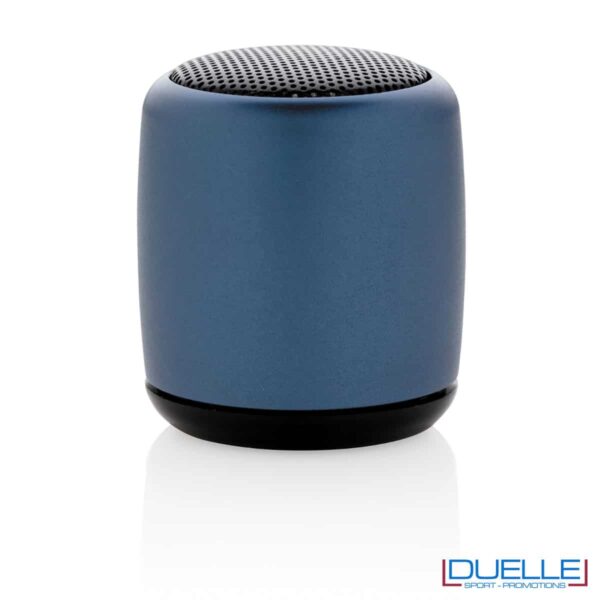 mini altoparlante blu in alluminio