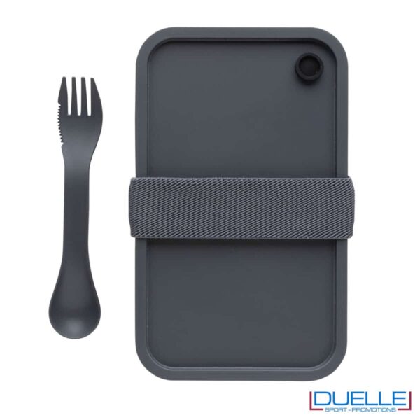 porta pranzo grigio con spork in PP