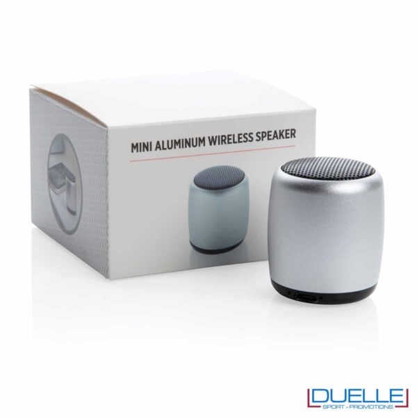 mini speaker grigio in alluminio