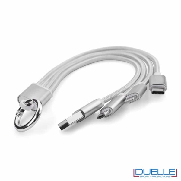 cavo con anello e 3 connettori argento