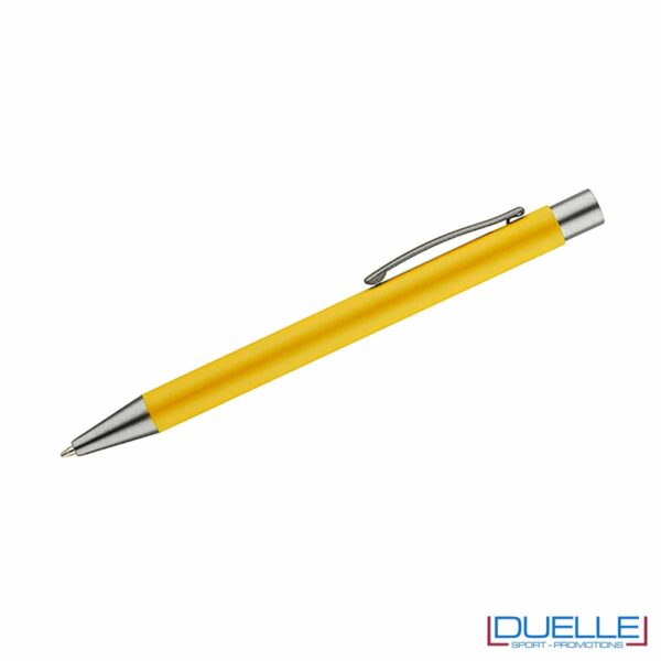 Penna gialla soft touch da personalizzare