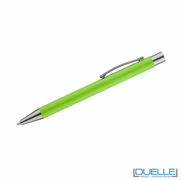 Penna verde mela da personalizzare fusto soft touch