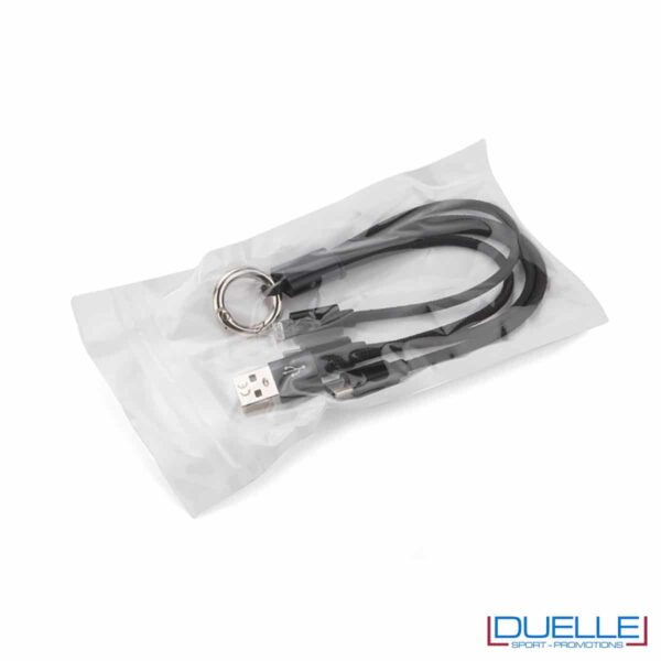 confezione singola cavo USB 3 in 1 nero