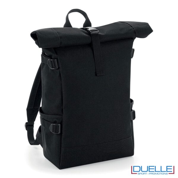Zaino per pc roll-top nero personalizzato