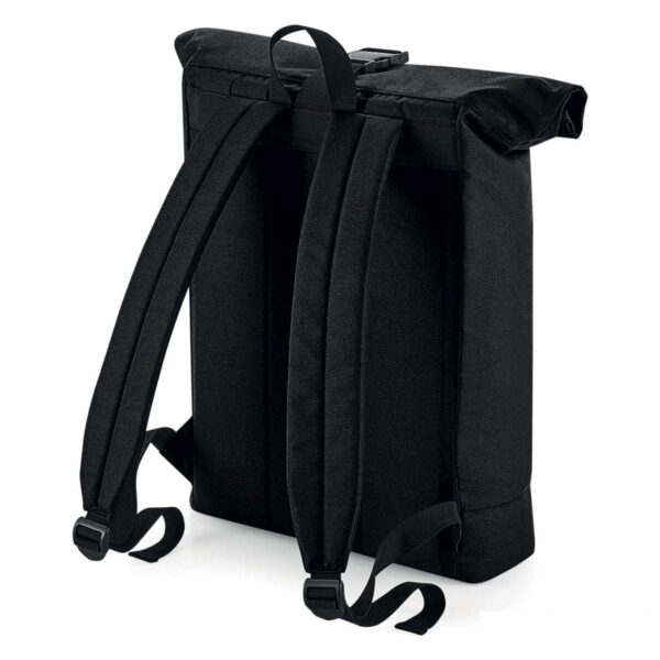 zaino ecologico nero con chiusura arrotolata