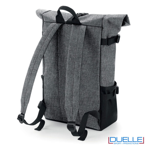 retro zaino grigio roll-top porta laptop