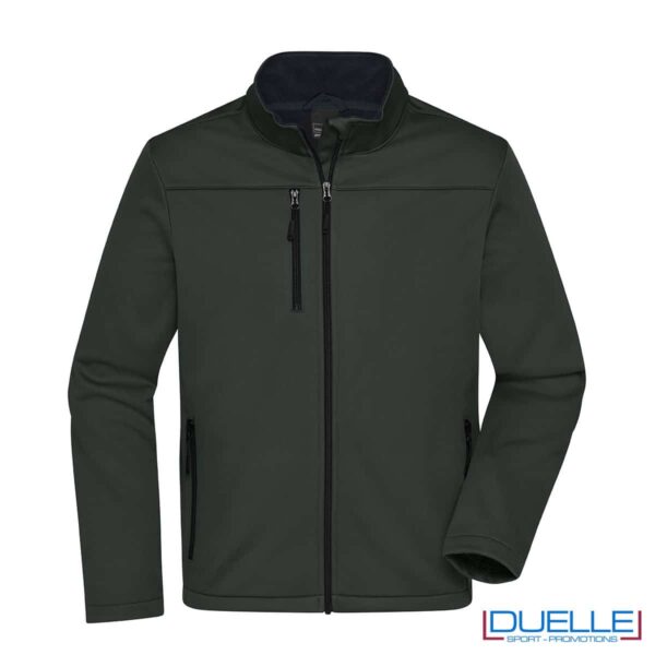 giacca in r-pet softshell design sportivo colore grigio grafite