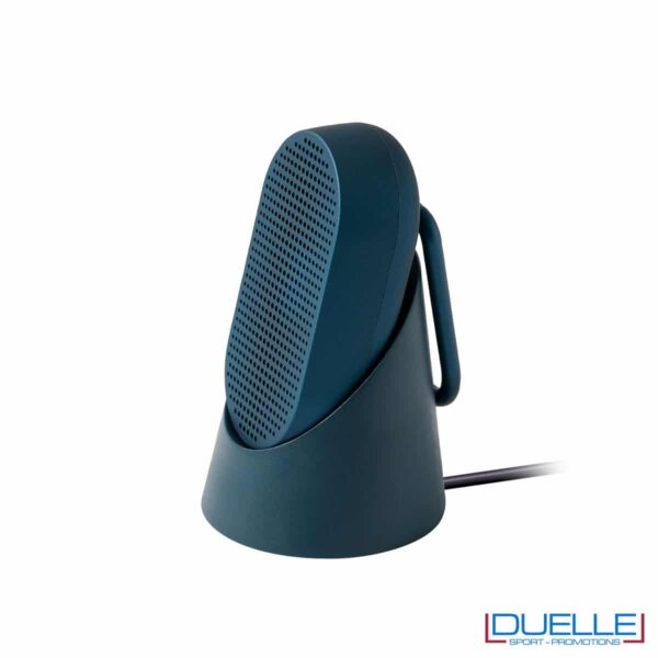 speaker bluetooth blu scuro con moschettone