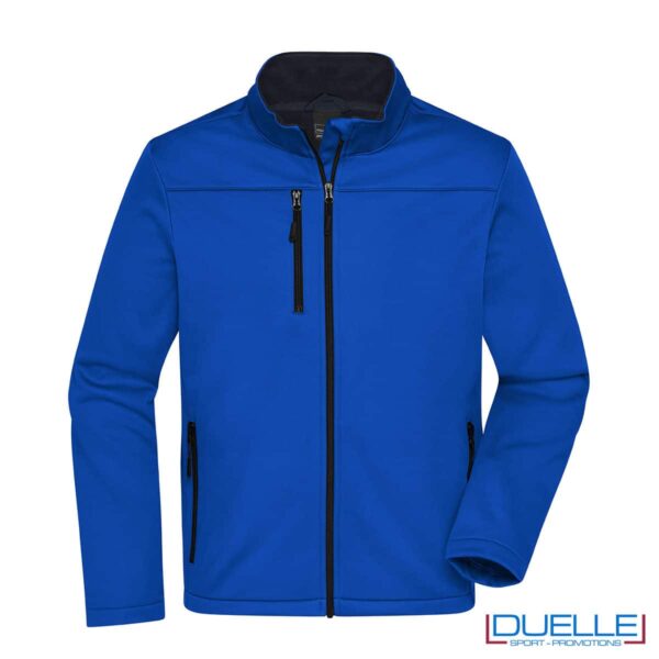 giacca softshell in r-pet blu promozionale