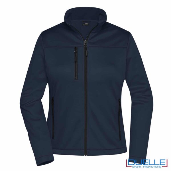 giacca softshell in r-pet da donna colore blu navy