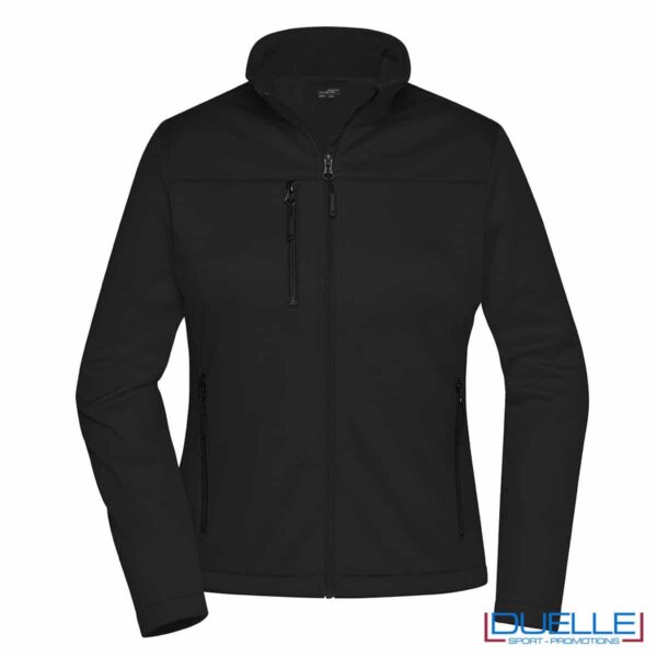 giacca softshell femminile in r-pet colore nero